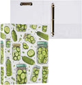 Cucumbers and Pickles Pattern 3 Round Ring Binders | 1.5 Inch Binder with Clipboard, PVC Pockets, Work Organizer, Holds 200 Sheets for School Office 1 Pack