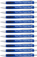 ExpressDesigns™ - Your Name or Imprint on our Custom Printed Addison Ballpoint Pen - Rubber Grip For Writing Comfort And Control, black ink, medium point - 12 Pack (Dark Blue)