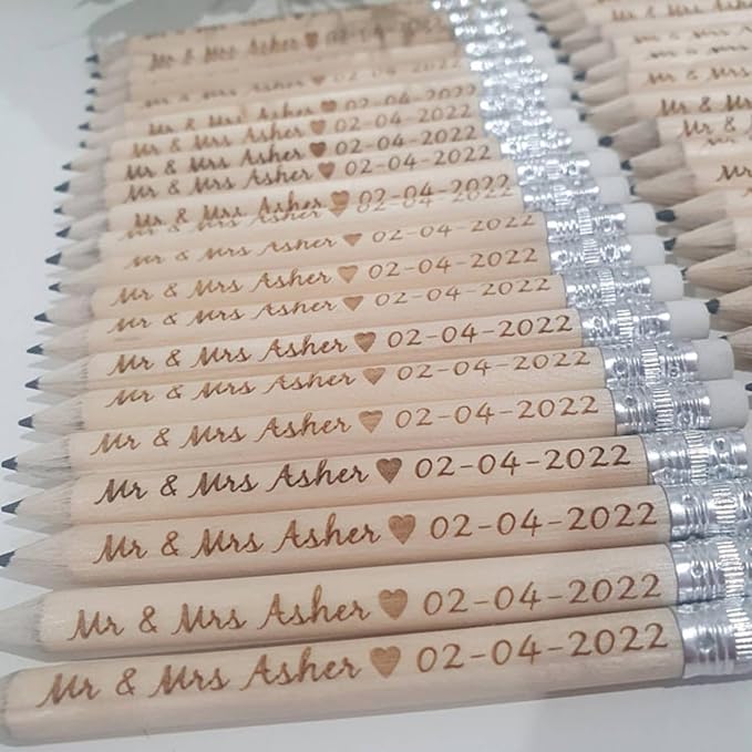 Personalized Name Pencils,Bridal Shower Pencils for Games, mini Pencils with Eraser, Personalized Golf Pencils, Half Pencils with Eraser, Wedding Favors for Guests Bulk (10 PCS)