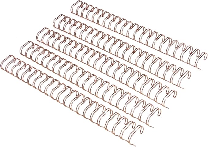 RAYSON Wire Binding Spines 7/16", Rose Gold 2:1 Pitch 21-Hole Double Loop Binding Wires for Letter Size, 90 Sheet Capacity, 100 Pack