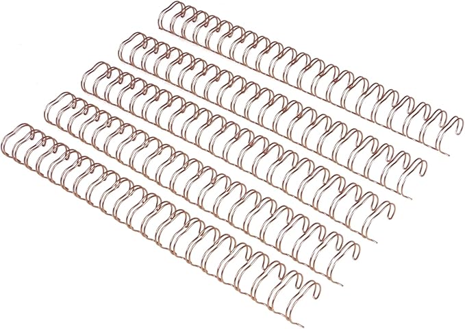 RAYSON 2:1 Wire Binding Spines 21 Loop, 7/8", Rose Gold, 220 Sheet, 50 Pack | 2:1 Pitch Binding Wire | Double Loop Wire Design | Binds Up to 220 Sheets | Letter Size Compatible | Smooth Page Turning