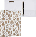 Winter Gingerbread Cookies Brown and White 3 Ring Binder 1.5" Decorative D-Ring Binder with Clipboard&3 Clear Pockets, Holds 200 Sheets A4 Size Paper Waterproof Binders for School Home Office