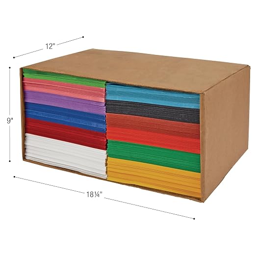 Colorations 9" x 12" Construction Paper Classroom Pack, 2200 Sheets | Mediumweight Construction Paper, Bulk Set, Classroom Arts & Crafts Supplies