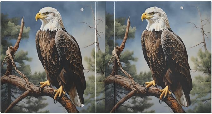 Custom 3 Ring Binder Eagle on Tree 1.5" Round Ring Binders Personalized Name View Binder with 200 Sheet for Women Men Office Kids School Supplies, 1 Pack