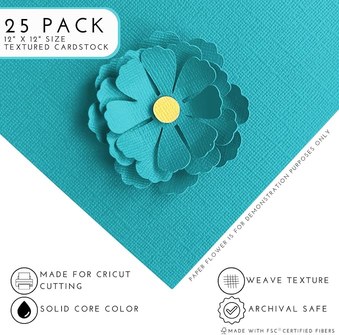 Swimming Pool—12x12 Textured Cardstock | 80lb Textured Blue Scrapbook Paper | Premium Cardstock for Cricut Cutting | 25 Sheets