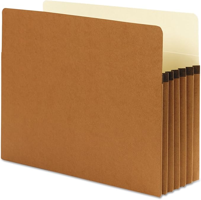 Smead File Pocket, Straight-Cut Tab, 5-1/4" Expansion, Letter Size, Redrope, 10 per Box (73234)