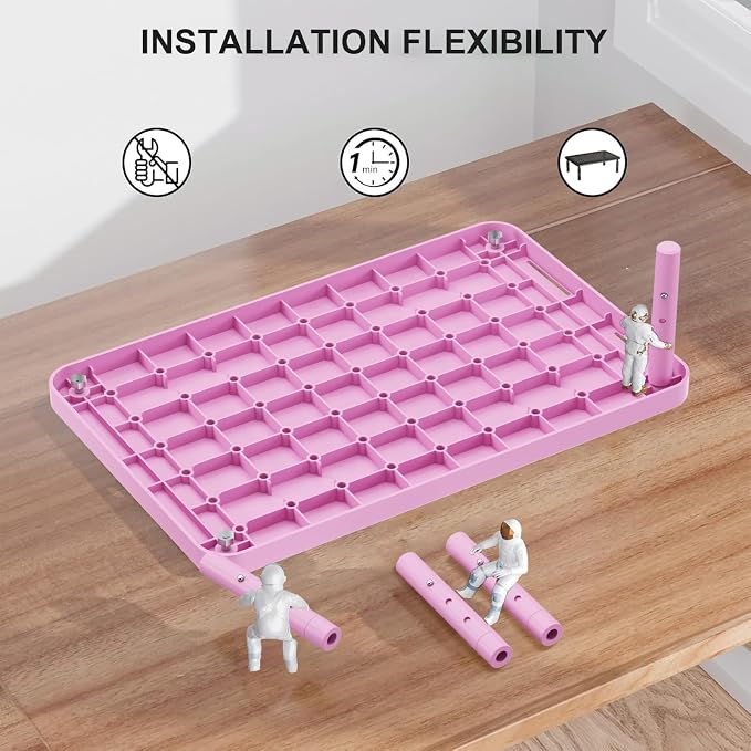 WALI Computer Monitor Stand for Desk, Adjustable Laptop Riser, up to 44 lbs | Desk Monitor Riser Underneath Storage, Fits Notebook, Laptops, Printers, for Home, Office, School (PTT001-P),1 Pack, Pink