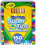 Crayola Super Tips Marker Set (150ct), Teacher Classroom Must Haves, Homeschool Supplies, 2-in-1 Fine Point & Broad Line Markers for Kids, 3+ | Teacher Classroom Must Haves, Homeschool Supplies, 2-in-1 Fine Point & Broad Line Markers for Kids, 3+
