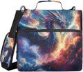 3 Ring Zipper Binder with Shoulder Strap Dragon Galaxy Purple Space 2 Inch Zippered Binder Bag 500 Sheet Capacity Multi Pockets for School Supplies