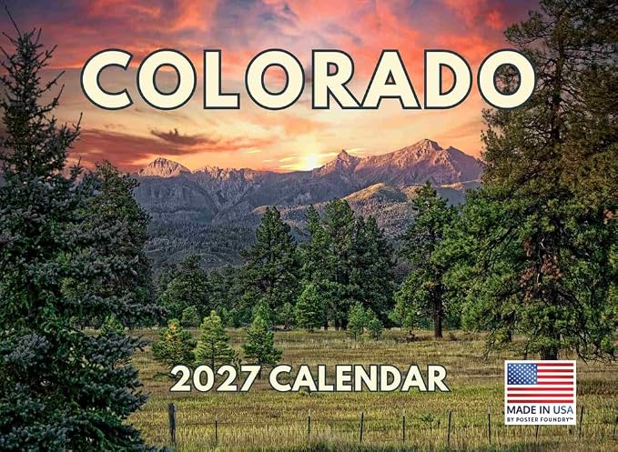 Colorado Calendar 2027 Monthly Wall Calender 12 Month | American Made In The USA