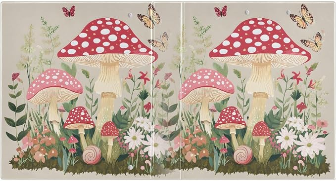 ALAZA 3 Ring Binder Doodle Mushrooms Butterflies Clipboard Round Ring Binder Holds 1.5 Inch Three Ring Binder Heavy Duty Ring Binders for Office Supplies, 1Pack