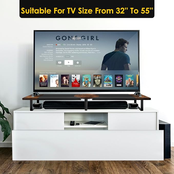 Across-Star Dual-Monitor Stand for Desk - Large Adjustable Length and Angle Riser for 2 Monitors, Double Computer Desktop Organizer, Shelf for TV, Laptop, Printer