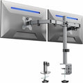 VIVO Dual Monitor Desk Mount, Heavy Duty Fully Adjustable Steel Stand, Holds 2 Computer Screens up to 30 inches and Max 22lbs Each, Gray Color, STAND-V002-GY
