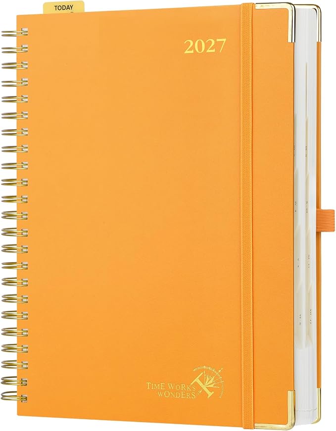 POPRUN 2027 Daily Planner One Page Per Day, Large 8.5" x 12" Calendar Book