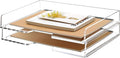 2 Pack- Stackable Paper Letter Tray, Enlarged A4 File Desk Organizer Acrylic Desk Organizers and Accessories Sorter Tray, Clear Workspace Office Supplies Organizers, 13.78inx9.25inx3.62in