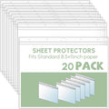 Sinload 10 Pcs Heavy Duty Sheet Protector 8.5 x 11 Inch Job Ticket Holder Waterproof Resealable Zip Page Wall Sign Holder Clear Dry Erase Document Sleeve Magazine Protector Horizontal(12.4 x 9.8 Inch)