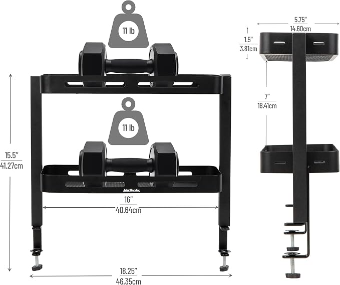 Mind Reader 2-Tier Desk Organizer with Clamp, Accessory Shelf