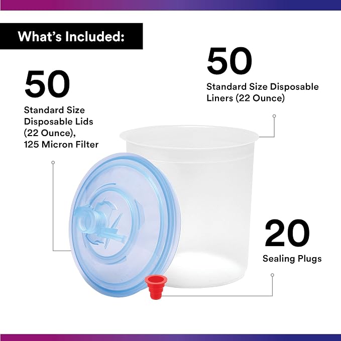 3M PPS (Original Series) Paint Spray Gun Lids and Liners Kit, 16301