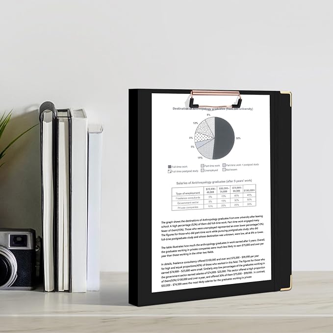 Ospelelf 3 Ring Binder, 1/2 Inch, Cute Letter Size (11" x 8.5") with 5 Tab Dividers, File Folder Labels and Low Profile Clipboards, Black for School and Office