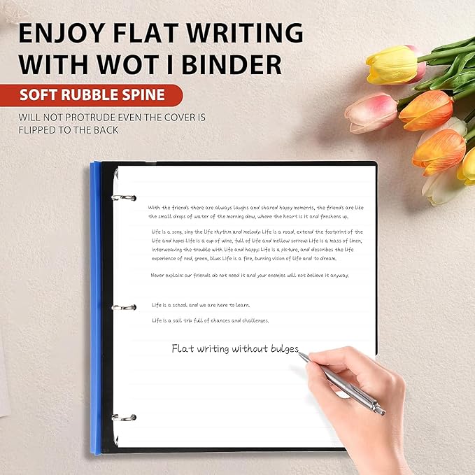 WOT I 12-Pack Telescoping 3 Ring Binder(0.75"), Expandable Flexible Binder - Patented Design for Easy Portability, Holds 8.5"x11" Paper, Assorted Colors, School Office Supplies