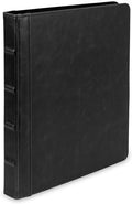 Samsill Vintage Leather 3 Ring Binder 0.5 Inch Round Ring (Holds 100 Sheets), 8.5 x 11 Inch Documents, Professional Organizer, Planner, Notebook, Black