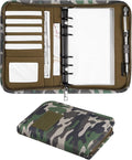Kosibate Padfolio Ring Binder with 45 Sheets 90 Pages of Loose-Leaf Paper, Weatherproof Notebook Cover, Tactical Notebook with Zippered for Folders, Business Cards Refillable 6-Ring Notepad(5.5"x8.5")