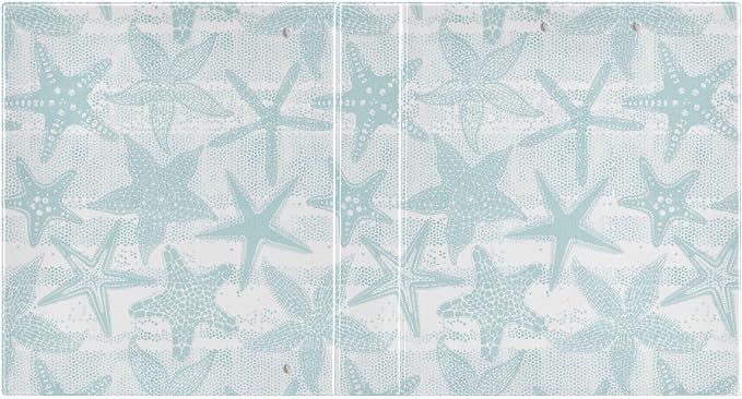 Hand Drawn Starfishes Aqua Blue Starfish Binder 3 Ring 1.5 Inch Binder with Clipboard&Pockets, Hardcover Binders Heavy Duty Large File Folder for Office School Supplies - Holds 200 Sheets