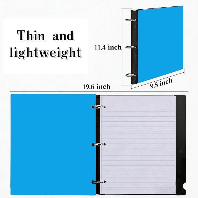 360° Pivotable 3 Ring Binder, Upgraded Foldable Binders 1 inch 2 Pack, Thin Small Three Ring Binder Fits 8.5" x 11", for Home, School and Office Binders Supplies - Blue