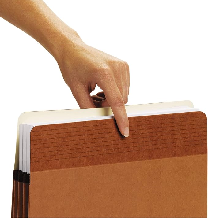 Smead Easy Grip® File Pocket, Straight-Cut Tab, 5-1/4" Expansion, Legal Size, Redrope, 10 per Box (73211)