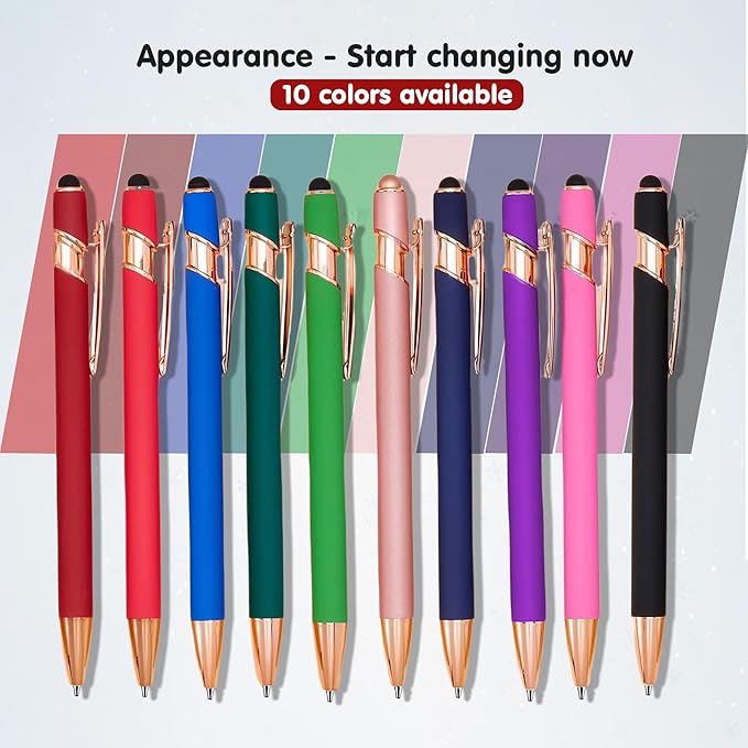 10pcs Inspirational Pens Set Stylus Pens Design Black Ink Smooth Writing Pens No Smudge Office Essentials Inspirational Quotes Engraving Pen for Employee Benefits and Team Rewards Motivational Gifts