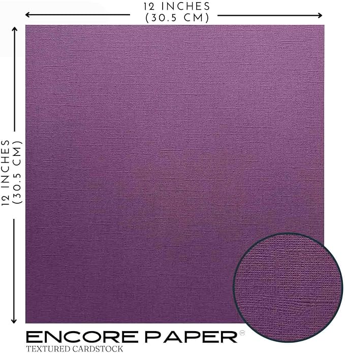 INKBERRY—12x12 Textured Cardstock | 80lb Textured Purple Scrapbook Paper | Premium Cardstock for Cricut Cutting | 25 Sheets