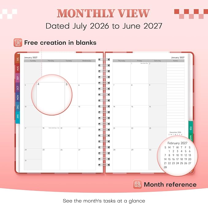 Planner 2026-2027 Weekly & Monthly Academic Planner, 7.4" x 10.2"