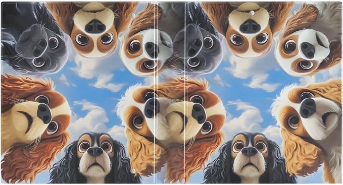 ALAZA 3 Ring Binder Funny Dog Faces Clipboard Round Ring Binder Holds 1.5 Inch Three Rings Binders for Office Supplies, 1Pack