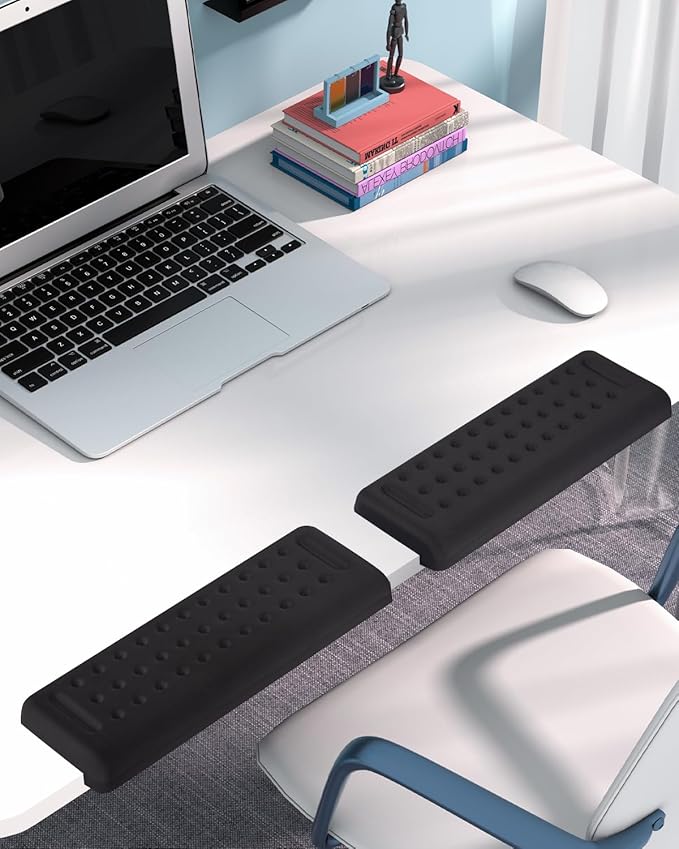2 Pack L-Shaped Arm Rest for Desk, Ergonomic Elbow Pads with Non-Slip Base, Memory Foam Desk Edge Cushion & Wrist Rest for Office, Home, Study Use