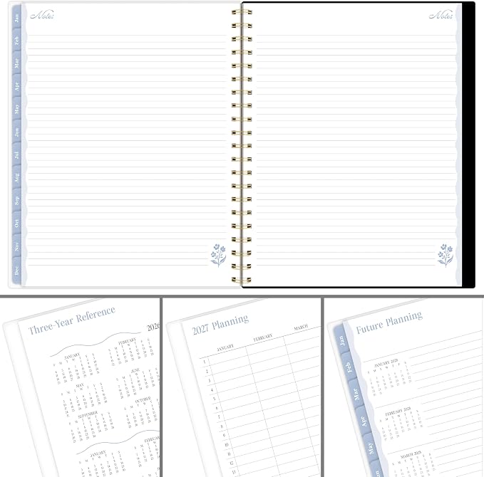 Mead Cambridge 2027 Planner, Weekly & Monthly, 8.5" x 11", Cherrywood Lane, Black Botanicals (CL22-905-27)