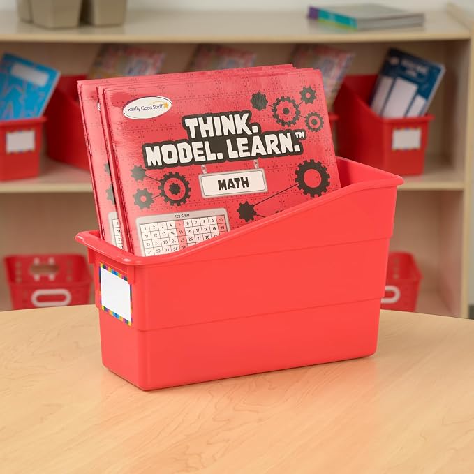 Really Good Stuff Durable Book & Binder Holders - 6 Pack - Red