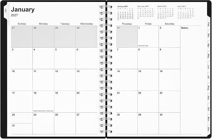 Staples 2027 Daily Appointment Book, 8x11 Inch, Black, ST21487-27