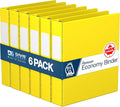 Premium Economy 6-Pack 3-Ring Binders for School or Office, D-Ring Binders, 1.5 Inch, Yellow | Heavy-duty binder, fits 8.5" x 11" paper, yellow, customizable spine, made in Canada, ideal for school or office use