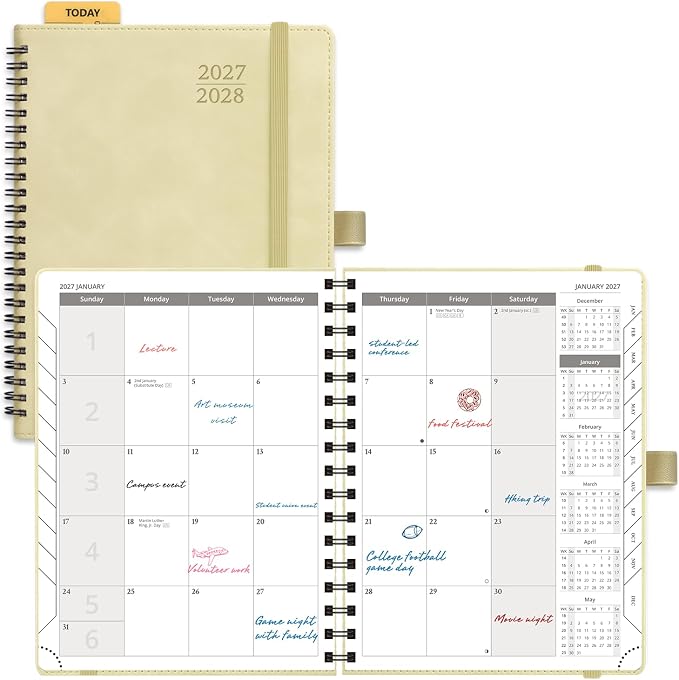 POPRUN Monthly Planner 2027-2028, 6.5"x8.5", 18 Month, Jan 2027-Jun 2028
