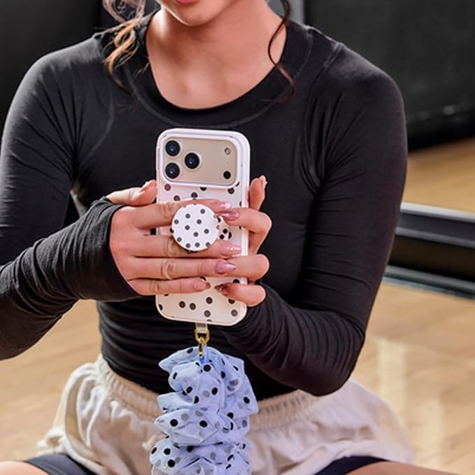 PopSockets iPhone 16 Pro Max Phone Case w/MagSafe Grip- Spotlight Dots | Magnetic, Wireless Charging, Camera & Drop Protection, Phone, Women, Electronic Accessories, For iPad/Kindle/iPhone/Android