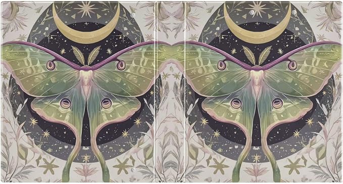 Luna Moths Green 3 Round Ring Binders | 1.5 Inch Binder with Clipboard, PVC Pockets, Work Organizer, Holds 200 Sheets for School Office 1 Pack
