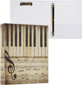 ALAZA 3 Ring Binder Piano-Music Notes Clipboard Round Ring Binder Holds 1.5 Inch Three Rings Binder Heavy Duty Binders for School Office Supplies, 1Pack