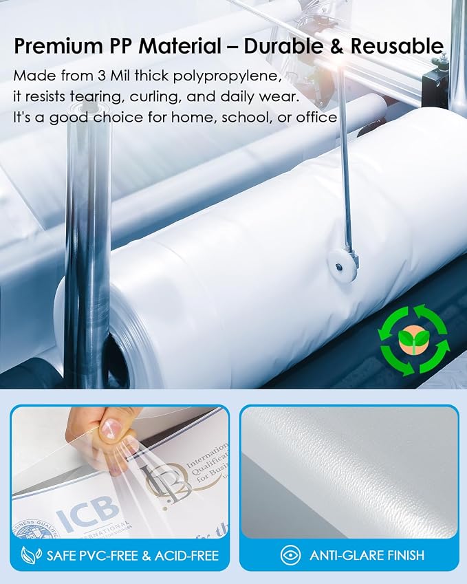 KTRIO Non Glare Sheet Protectors for 3 Ring Binder 100 Pack, 8.5 x 11 inch | Reduce Glare Clear Page Protectors Letter Size Plastic Paper Sleeves, Acid-Free, Top Loading, Business Office School Supplies