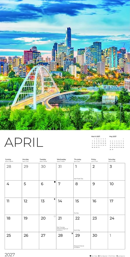 Canada 2027 Wall Calendar, 12 x 24 Hanging Pacific Waters Press