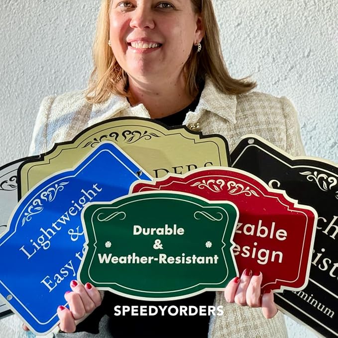 Custom Personalized Metal Signs - Aluminum Driveway Sign, Waterproof Roll-On, Forest Green 8x8 in