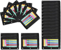 24 Pack 3 Ring Binder Pencil Pouch Bulk for School, Classroom, Office | Clear Pencil Case with Smooth Zipper, Clear Window Pencil Bag for Jewelry, and Cosmetic, Black
