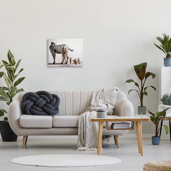 Stupell Industries 'Meerkats Painting Zebra Stripes'| Canvas Art | Stupell Industries | 20 x 16 Inches, Easy to Hang and Sturdy, Made in USA, by Lucia Heffernan