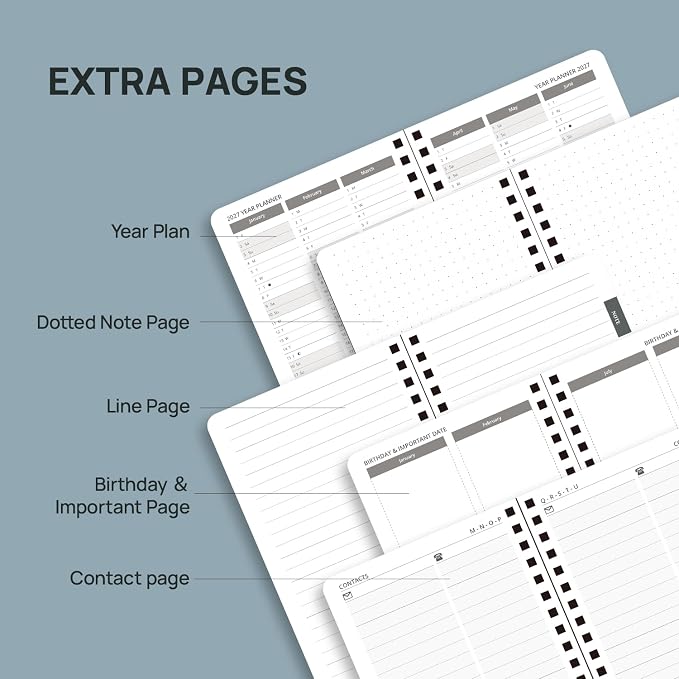 POPRUN Monthly Planner 2027-2028 (Jan.27-Jun.28),4.5"x6.25" Pocket Calendar