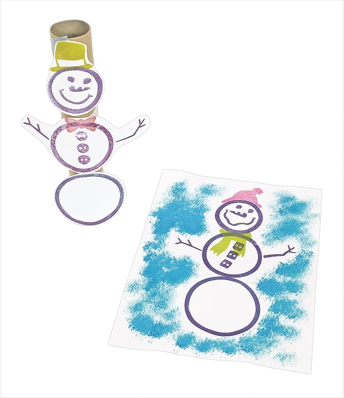 Colorations Snowman Stamper Kit, 15 Pieces, EVA Foam, Durable, Washable | Ages 3+, PreK+, Arts & Crafts, for Kids, Winter, Christmas, Holidays, Classroom, Craft Activity