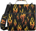 Yellow Orange Fire Flames 3 Ring Binder Bag 1.5 inch Binder Organizer with Zipper Shoulder Strap 500 Sheet Documents Storage for School Office